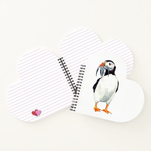 Puffin Heart Shaped Notizblock (Innenseite)