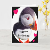 Puffin Hearts Happy Birthday Card Karte (Gelbe Blume)