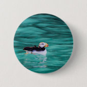 Puffin in der Auferstehungsbucht, Alaska Button (Vorderseite)