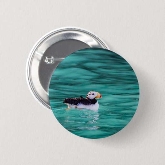 Puffin in der Auferstehungsbucht, Alaska Button (Vorne & Hinten)