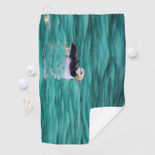 Puffin in der Auferstehungsbucht, Alaska Golfhandtuch (Insitu)