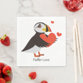 Puffin Liebe Red Hearts Design Napkins Serviette (Beispiel)