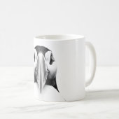 Puffin Lover Gift - Realistischer schwarzer und we Kaffeetasse (VorderseiteRechts)