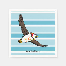 Puffin mit einem wolligen Winterhut Serviette
