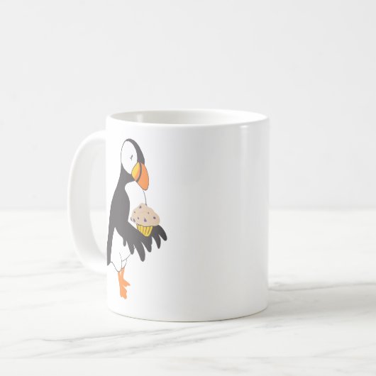 Puffin mit Muffin Kaffeetasse (Vorderseite Links)