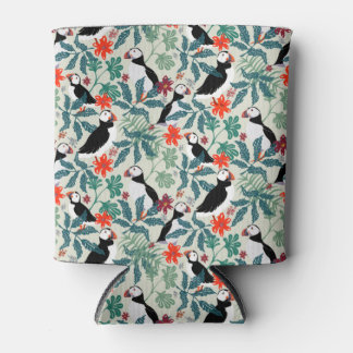 Puffin Muster Warm Beige Dosenkühler