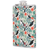 Puffin Muster Warm Beige Flachmann (Links)