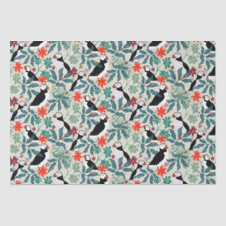 Puffin Muster Warm Beige Seidenpapier