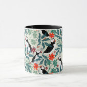 Puffin Muster Warm Beige Tasse (Zentrum)