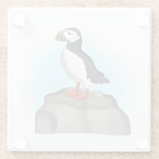 Puffin, niedlich glasuntersetzer (Rückseite)