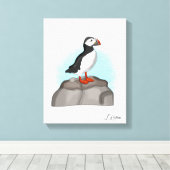 Puffin, niedlich leinwanddruck (Insitu (Holzboden))