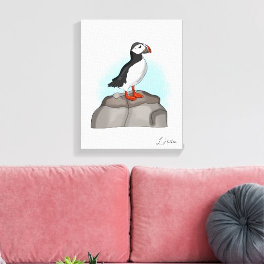Puffin, niedlich leinwanddruck (Insitu (Wohnzimmer))