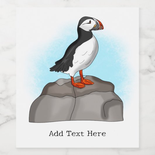 Puffin, niedlich weinetikett (Einzelnes Label)