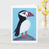 Puffin Note Card Karte (Gelbe Blume)