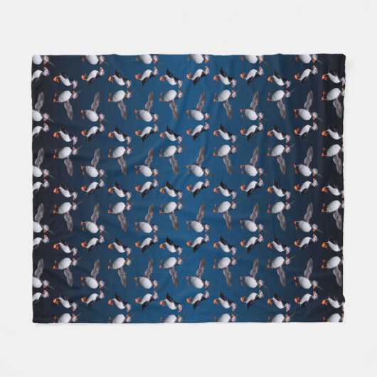 Puffin Pals Fleece Blanket (Dark Blue Mix) (Vorderseite (Horizontal))