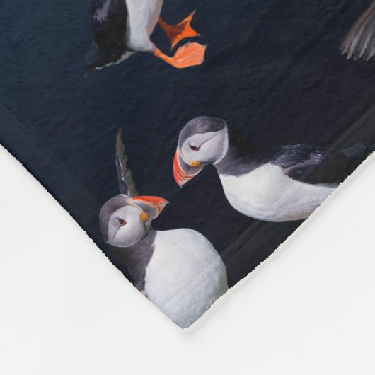 Puffin Pals Fleece Blanket (Dark Blue Mix) (Ecke)