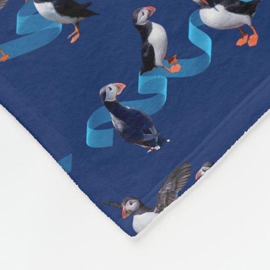 Puffin-Party-Fleece-Decke (Marine) Fleecedecke (Ecke)