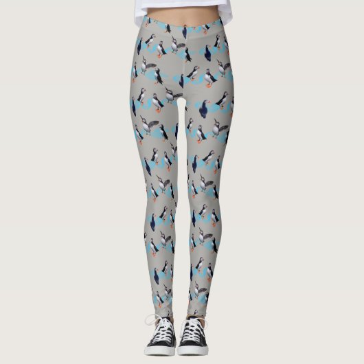 Puffin-Party-Leggings (grau) Leggings (Vorderseite)