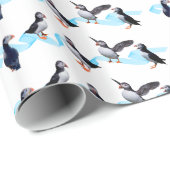 Puffin Party Wrapping Paper (Farbe auswählen) Geschenkpapier (Rolleneckpunkt)