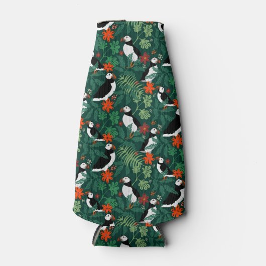 Puffin Pattern Lush Green Flaschenkühler (Vorderseite)