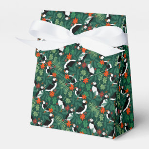 Puffin Pattern Lush Green Geschenkschachtel