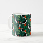 Puffin Pattern Lush Green Kaffeetasse (Vorderseite Links)
