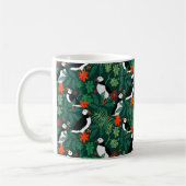 Puffin Pattern Lush Green Kaffeetasse (Links)