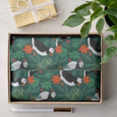 Puffin Pattern Lush Green Seidenpapier (Geschenk)
