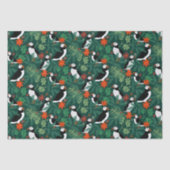 Puffin Pattern Lush Green Seidenpapier (Vorderseite)