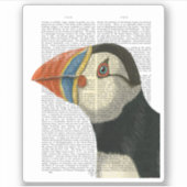 Puffin Portrait Aufkleber (Vorderseite)