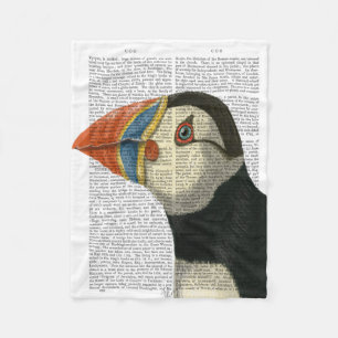 Puffin Portrait Fleecedecke