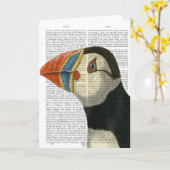 Puffin-Portrait Karte (Gelbe Blume)