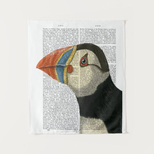 Puffin Portrait Wandteppich (Vorderseite)