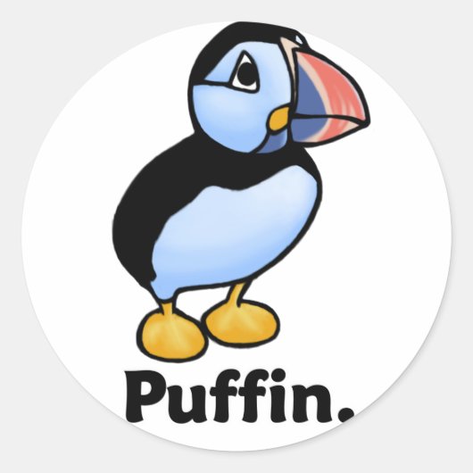 Puffin Puffin. Runder Aufkleber (Vorderseite)