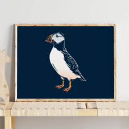 Puffin | Puffsauer Winterwand Print for Kids Room Poster