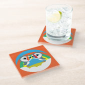 Puffin Rocks Glasuntersetzer (Schrägansicht)