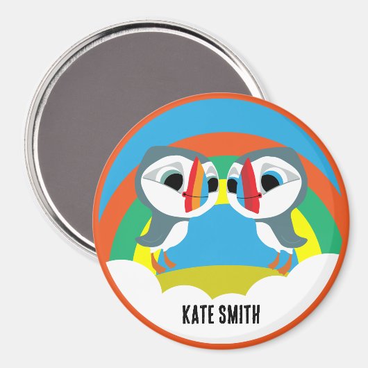 Puffin Rocks Magnet (Vorderseite/Rückseite)