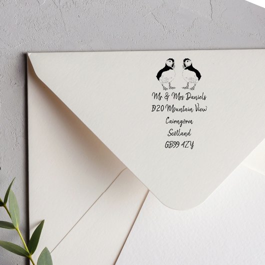 Puffin Rücksendeadresse Rubber Briefmarke Gummistempel
