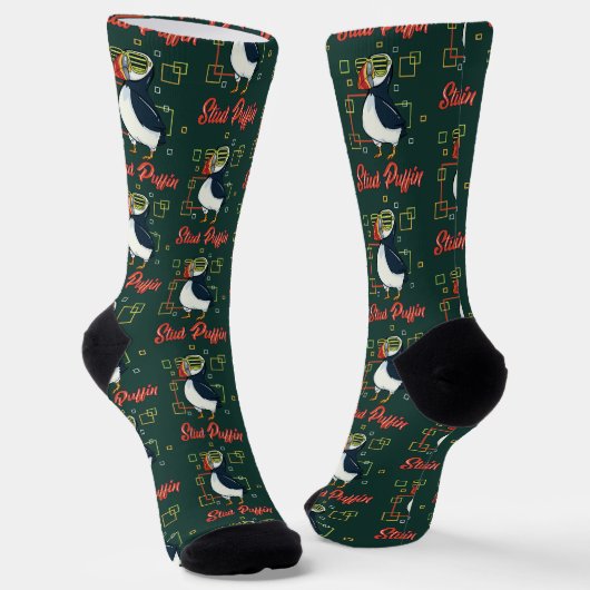 Puffin Sea Bird Illustration Swag Socken (Gewinkelt)