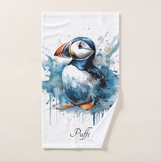 Puffin Splash, Brauch Badhandtuch Set (Handtuch)