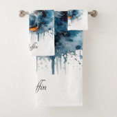 Puffin Splash, individuell Badhandtuch Set (Insitu)