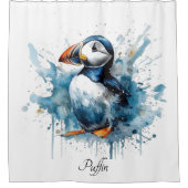 Puffin Splash, individuell Duschvorhang (Vorderseite)