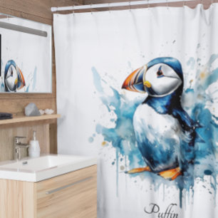 Puffin Splash, individuell Duschvorhang
