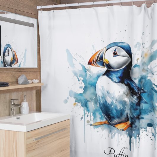 Puffin Splash, individuell Duschvorhang