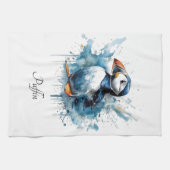 Puffin Splash, individuell Geschirrtuch (Horizontal)