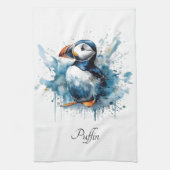 Puffin Splash, individuell Geschirrtuch (Vertikal)