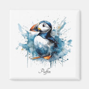 Puffin Splash, individuell Magnet