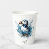 Puffin Splash, individuell Pappbecher (Rückseite)