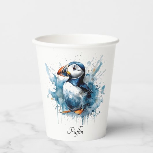 Puffin Splash, individuell Pappbecher (Vorderseite)