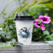 Puffin Splash, individuell Pappbecher